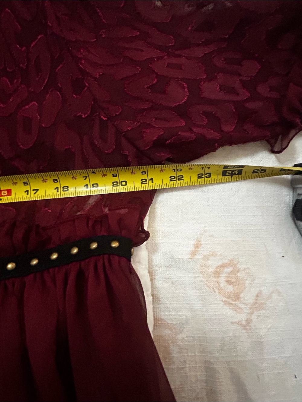 Burgundy studded maxi top or duster nwot xl - Picture 10 of 13